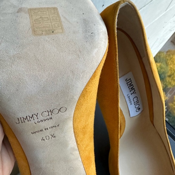 Jimmy Choo size 9 (40 1/2), yellow high heel shoes. New. Never worn. - Picture 3 of 4